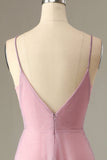 Une ligne Spaghetti Straps Grey Pink Bridesmaid Dress