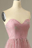 Charger l&#39;image dans la galerie, Une ligne Sweetheart Blush Prom Robe avec criss Cross Back