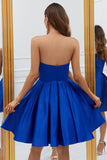 Robe courte de retour bleu Royal A-Line Sweetheart