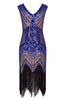 Charger l&#39;image dans la galerie, Robe Moulante Bleu Royal avec Franges