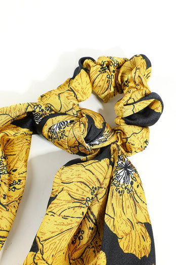 Écharpe florale jaune de cheveux