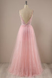 Robe de bal longue rose