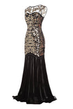 Robe Soirée Sirène Années 1920 Flapper Glitter Noire