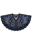 Zapaka Cape à Paillettes Bleues Style Rétro des Années 1920