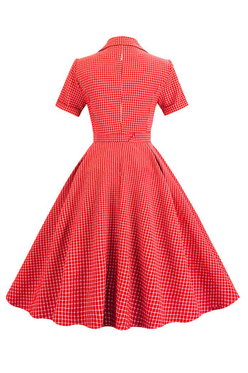 Retro Style Red Plaid Robe des années 1950