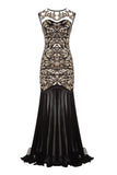 Robe Soirée Sirène Années 1920 Flapper Glitter Noire