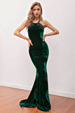 Robe longue vert foncé