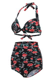 Maillots de bain Black Print Halter