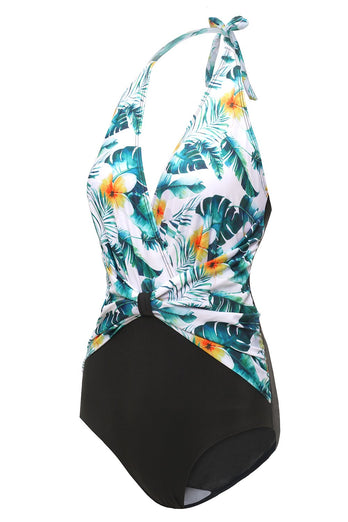 Maillots de bain White Printed Flower One Piece
