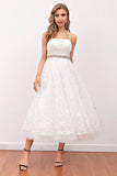 Robe blanche midi (Ceinture non incluse)