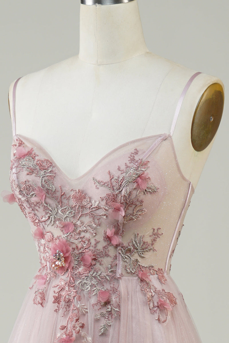 Charger l&#39;image dans la galerie, Blush Corset A-Line Robe longue de Soirée avec fleurs