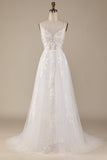 Ivre A-Line Tulle Entres-Cross Strains Dos Robe de mariée