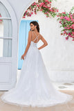 Sangles entrecroisées ivoire Back A-Line Tulle Robe de mariée