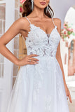 Sangles entrecroisées ivoire Back A-Line Tulle Robe de mariée