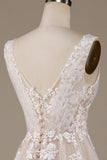 Apricot Tulle Sweep Train Robe de mariée avec dentelle