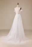 Détachable de l’épaule Corset Tulle A Line Robe de mariée