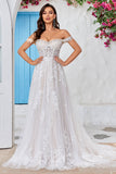Détachable de l’épaule Corset Tulle A Line Robe de mariée