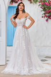 Détachable de l’épaule Corset Tulle A Line Robe de mariée