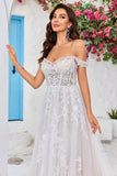 Détachable de l’épaule Corset Tulle A Line Robe de mariée